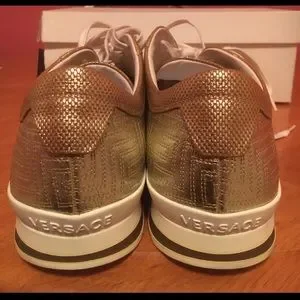 Versace | Shoes | Versace Gold Runners Size 3 Authentic Worn  display picture 2